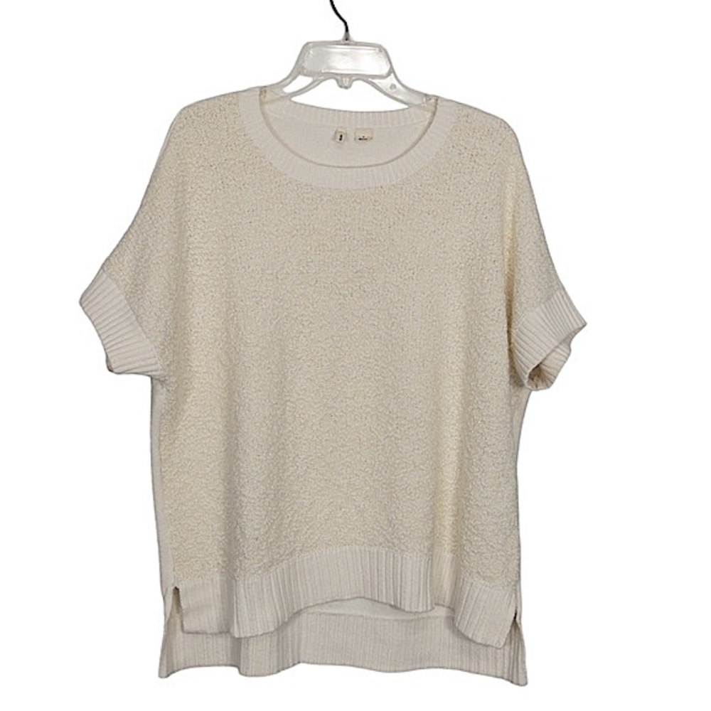 Anthropologie Moth Textured Sweater Top Cream White Sz M